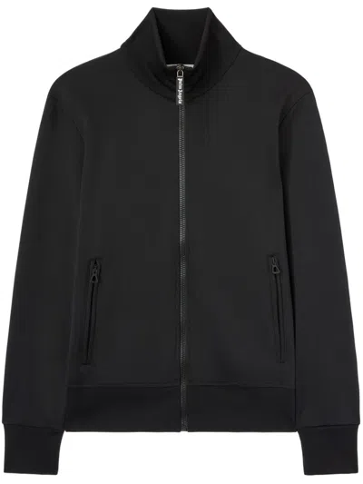 Palm Angels Curved Logo Track Jacket In Black