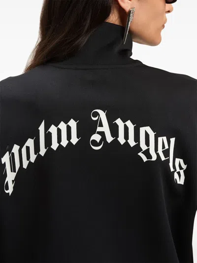 Palm Angels Curved Logo Track Jacket In Black