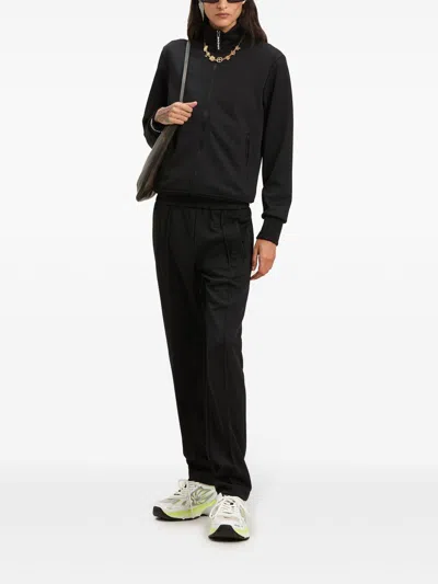 Palm Angels Curved Logo Track Jacket In Black