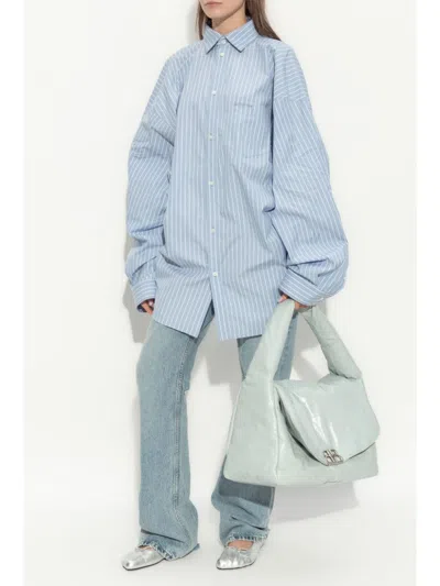 Balenciaga Women Low-waist Denim Jeans In Blue