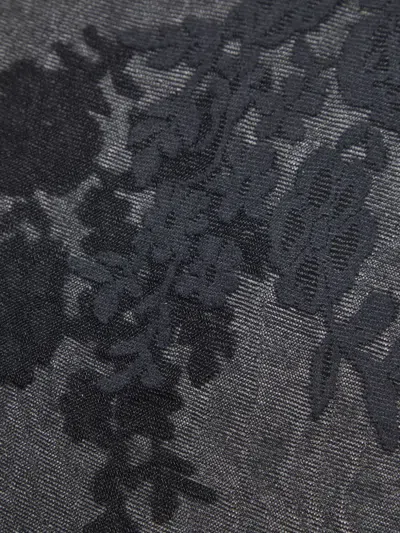 Valentino Sheer Floral Pattern Lycra Tights With Elastic Waistband In Black