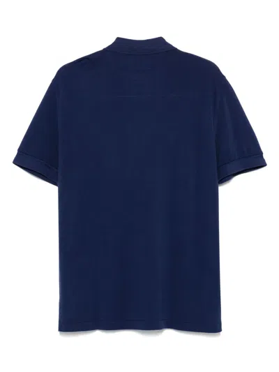 Tom Ford Textured Finish Navy Polo With Front Button Placket In Blue
