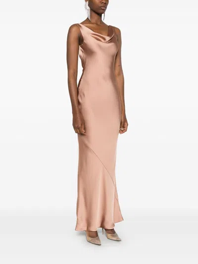 Norma Kamali Brown Maria Gown In Neutral