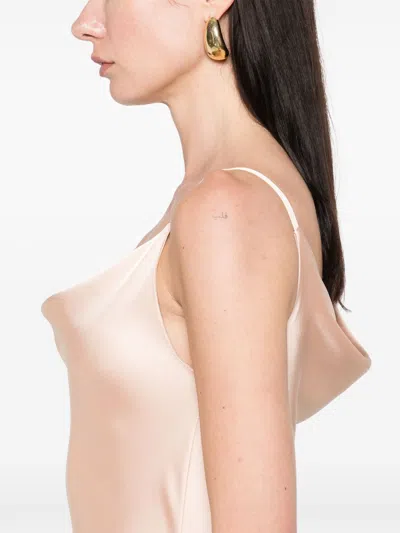 Norma Kamali Beige Maria Slip Gown Dress In Neutral