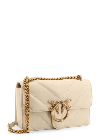 Pinko Matelassé Leather Shoulder Bag With Love Birds Buckle