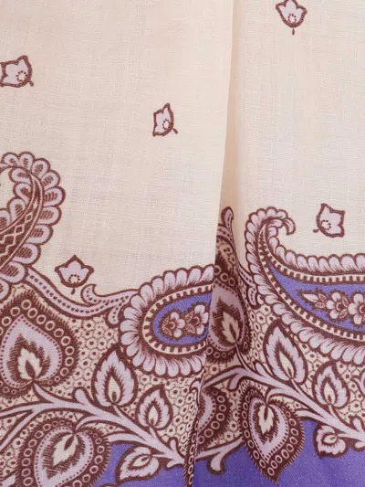 Zimmermann Maxine Paisley Crop Ramie Wide Leg Pants In Multi