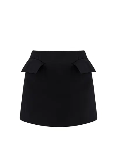 Alexander Mcqueen Alexander Mc Queen Wool Mini Skirt In Black