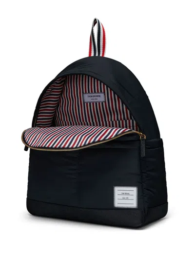 Thom Browne Branded Backpack Adjustable Straps In Black