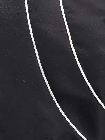 Alexander Mcqueen Solid Color Nylon Bomber Jacket With Contrasting Details In Black