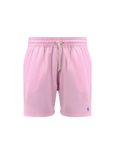 Polo Ralph Lauren Nylon Swim Trunk With Logo Embroidery In Purple