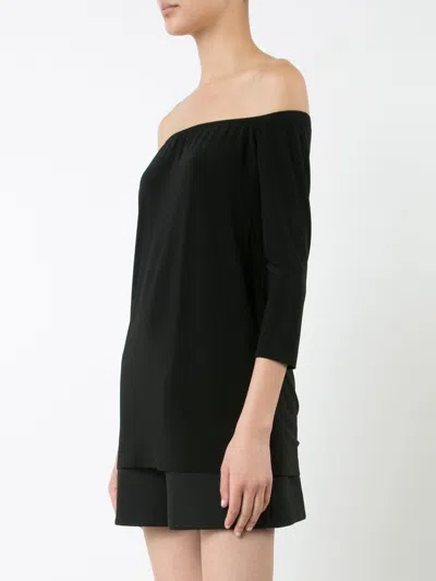 Norma Kamali Off Shoulder Jersey Top In Black