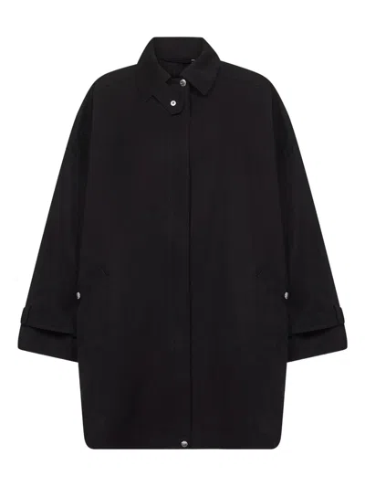 Totême Toteme Women Organic Cotton Oversized Trench Coat In Black
