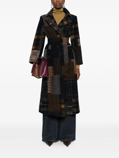 Bye Patchwork Design Wool Coat