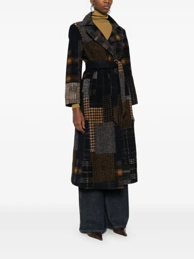 Bye Patchwork Design Wool Coat