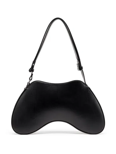 Diesel Curved Leather Handbag With Adjustable Strap