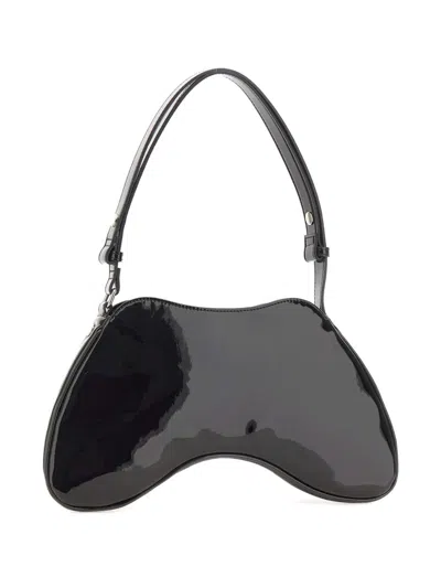 Diesel Play-glossy Shoulder Bag In Black