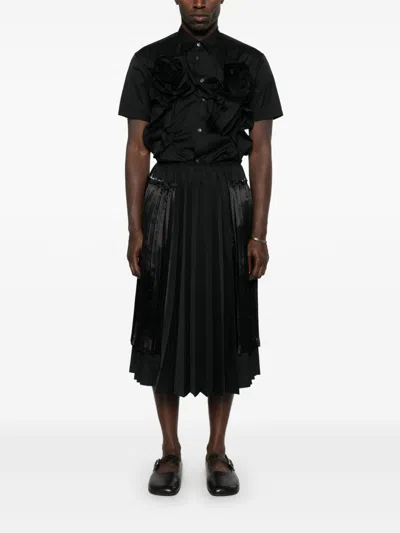 Comme Des Garçons Comme Des Garcons Pleated Midi Skirt In Black
