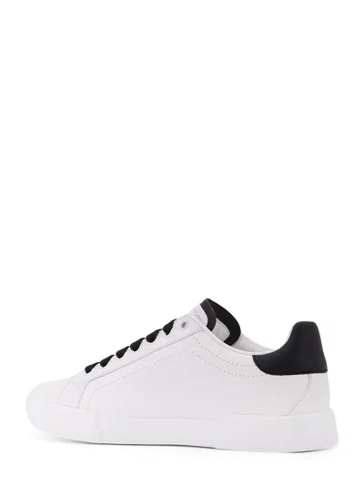 Dolce & Gabbana Calfskin Portofino Light Strobel Sneakers In White