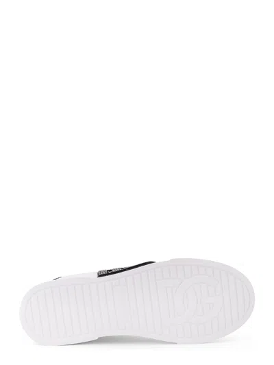 Dolce & Gabbana Calfskin Portofino Light Strobel Sneakers In White