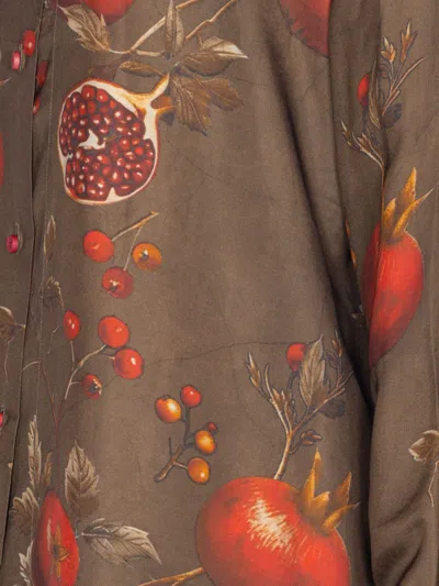 Uma Wang Pomegranate-print Asymmetrical-buttoned Top