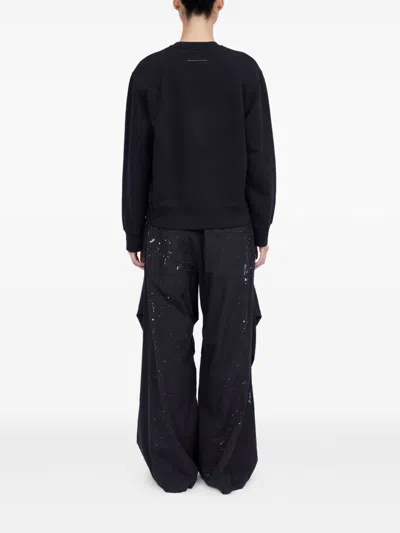Mm6 Maison Margiela Oversized Cotton-jersey Sweatshirt In Black