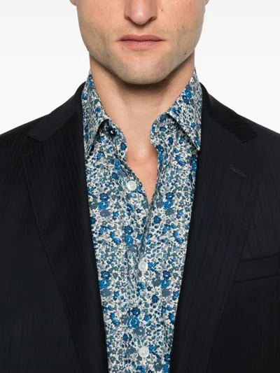 Paul Smith Printed Shirt In Blue