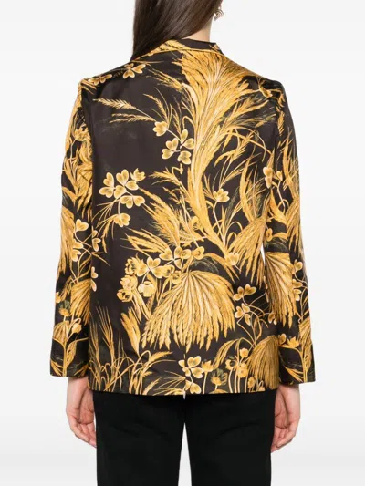F.r.s . Printed Silk Shirt In Gold