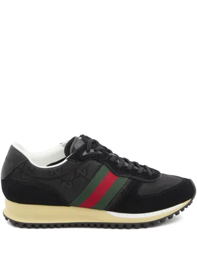 Gucci Sneaker Re-motion In Black Gg Fabric Men