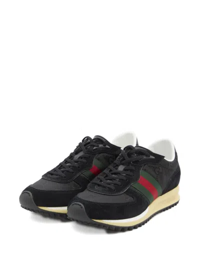 Gucci Sneaker Re-motion In Black Gg Fabric Men