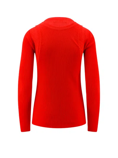Marni Ribbed Viscose Top With Buttonholes In Red