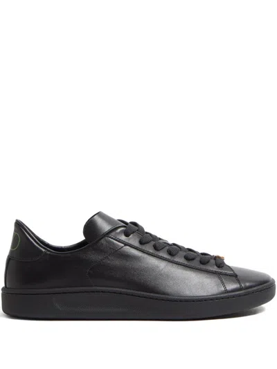 Valentino Royco Nappa Leather Sneakers In Black