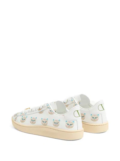 Valentino Artistic Maison Cat Leather Sneakers