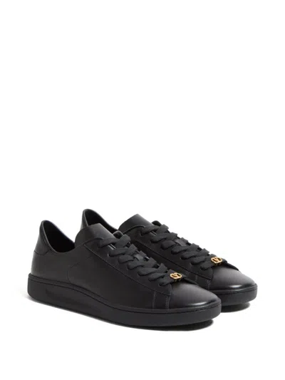 Valentino Royco Nappa Leather Sneakers In Black