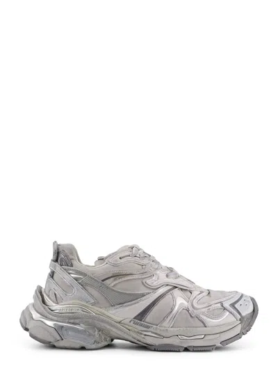 Balenciaga Runner 2.0 Sneakers Grey Silver In Animal Print