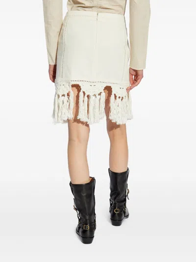 Isabel Marant Sandra Cotton Mini Skirt In White