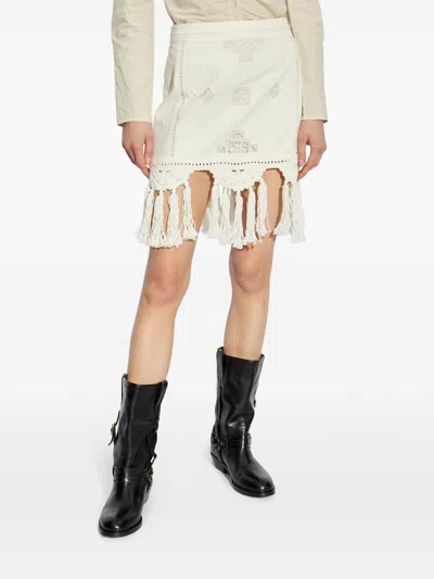 Isabel Marant Sandra Cotton Mini Skirt In White