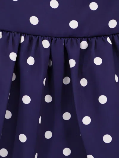 Self-portrait Polka Dot Satin Midi Dress In Navy In Blue