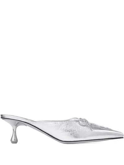 Jimmy Choo Sabot Scarlett In Pelle Argento  Donna In Silver