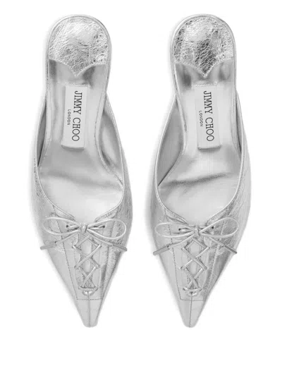 Jimmy Choo Sabot Scarlett In Pelle Argento  Donna In Silver