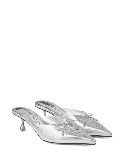 Jimmy Choo Sabot Scarlett In Pelle Argento  Donna In Silver
