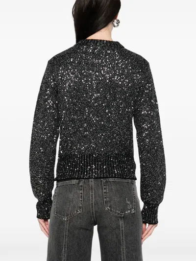 Golden Goose Cropped Knit Top With Sparkling Texture In Gray