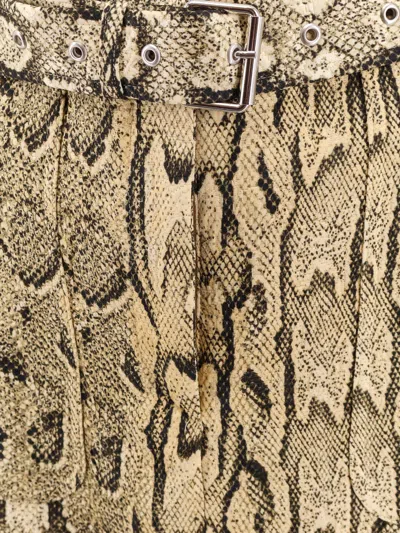 Dries Van Noten Sheraz Viscose And Cotton Skirt With Reptile Print In Multi