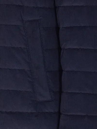 Herno Men Hooded Short Down Jacket In Blue