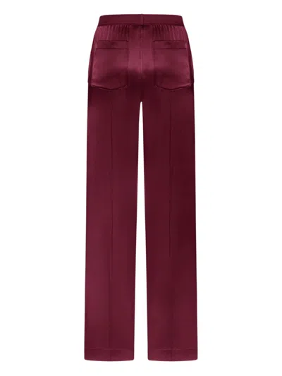 Tom Ford Fuchsia Pants With Elastic Waist With Logo Lettering In Silk Stretch Woman In Purple