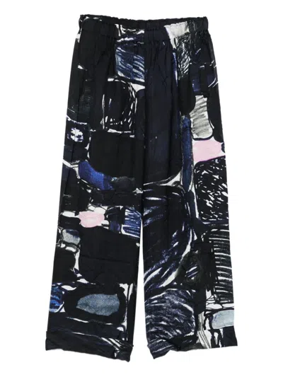 Daniela Gregis Abstract-print Elasticated-waist Trousers In Multi