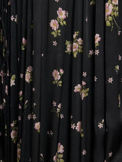 Chloé Gathered Long-sleeve Mini Dress In Silk Charmeuse In Black