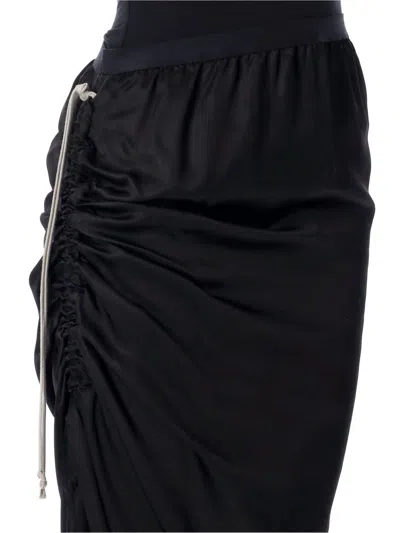 Rick Owens Draped Drawstring Maxi Ruched Side Slit In Multi