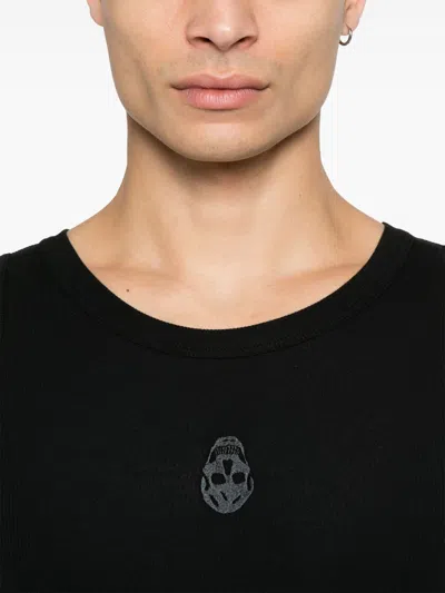 Alexander Mcqueen Alexander Mc Queen Skull Cotton Top In Black