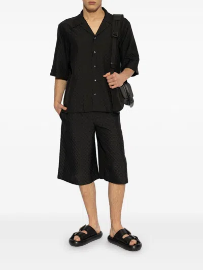 Alexander Mcqueen Black Cross-bar Chain Shirt