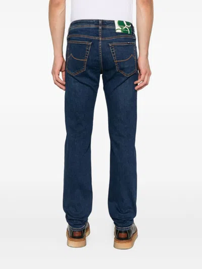 Jacob Cohen Slim Fit Denim Jeans With Belt Loops In Blue